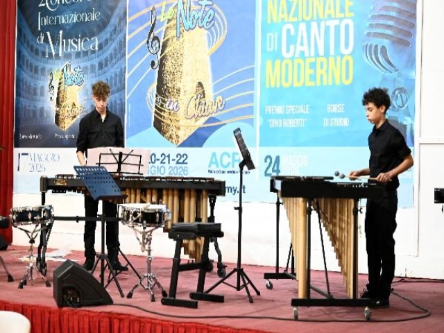 RAPPELLI GABRIELE percussioni AGOSTINI DANIELE percussioni BORSA DI STUDIO DI €300 “FARMACIA SICILIANO” ACRI (CS) SEZ. 5 MUSICA DA CAMERA