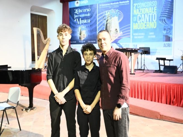 RAPPELLI GABRIELE percussioni AGOSTINI DANIELE percussioni BORSA DI STUDIO DI €300 “FARMACIA SICILIANO” ACRI (CS) SEZ. 5 MUSICA DA CAMERA